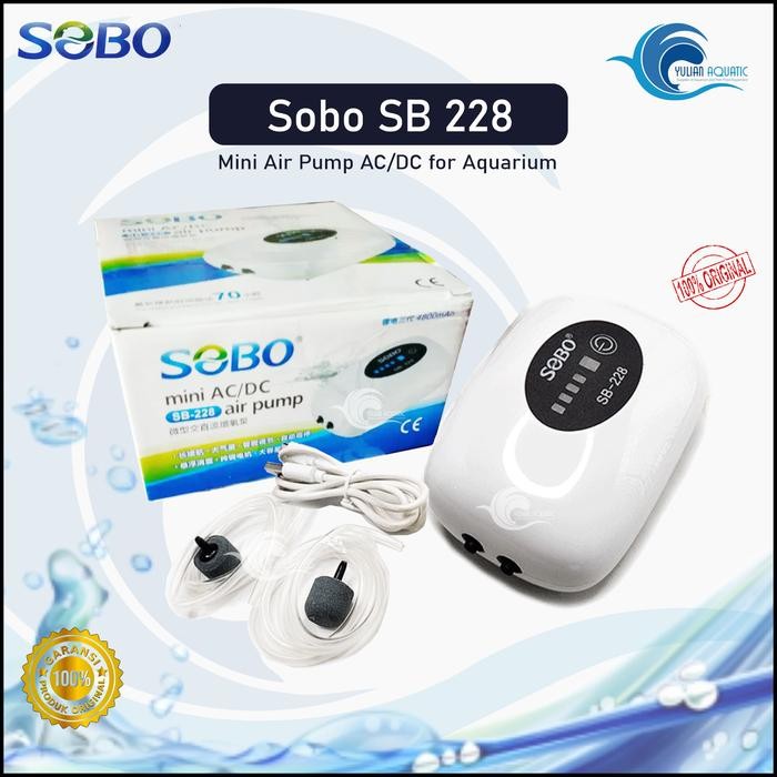 PREMIUM SOBO SB 228 AC DC 2 LUBANG AERATOR OTOMATIS ( AERATOR EMERGENCY )