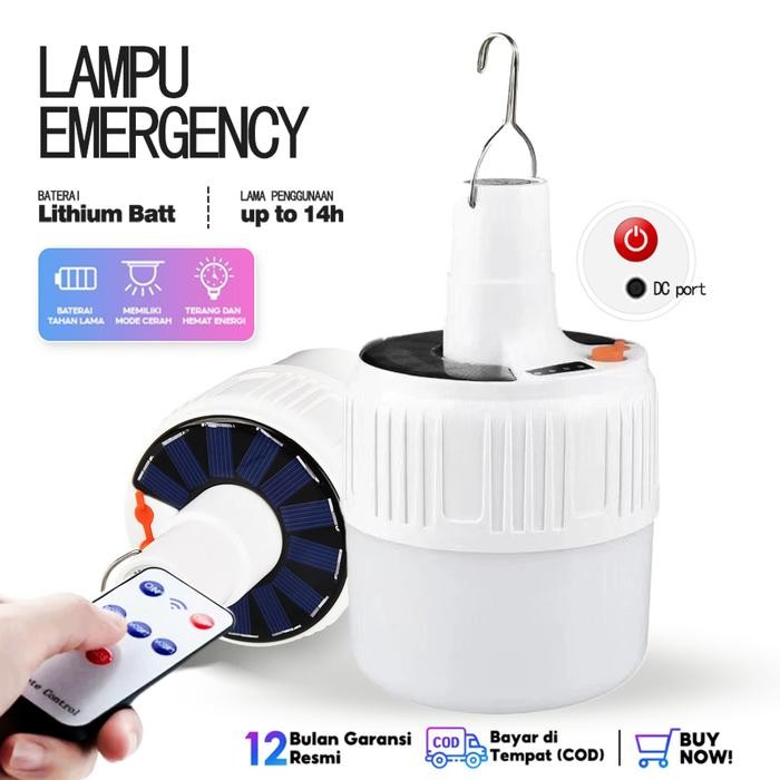 PREMIUM Lampu Emergency Tahan 24 Jam 500W LED Emergency Lamp Gantung Camping + Remote