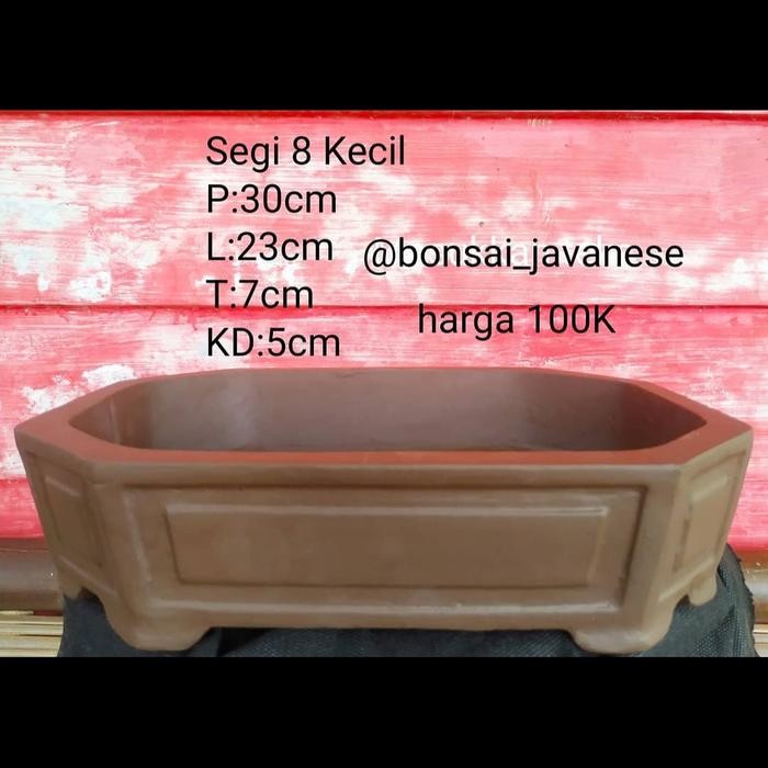PREMIUM pot bonsai segi 8 motif keramik china