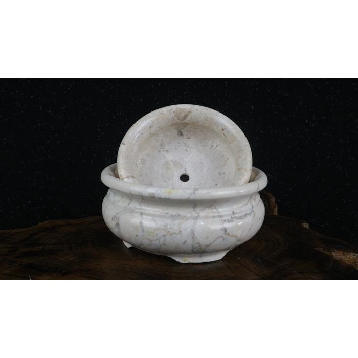 PREMIUM POT BONSAI MARMER BULAT