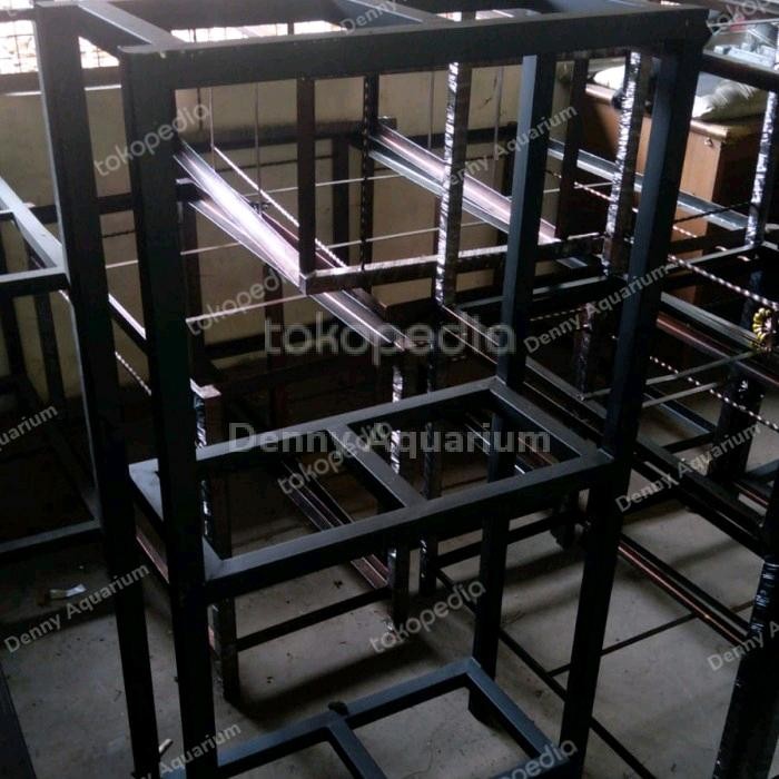 RAK AQUARIUM BESI HOLO 4x4 3 UKURAN 60x30cm 3 SUSUN