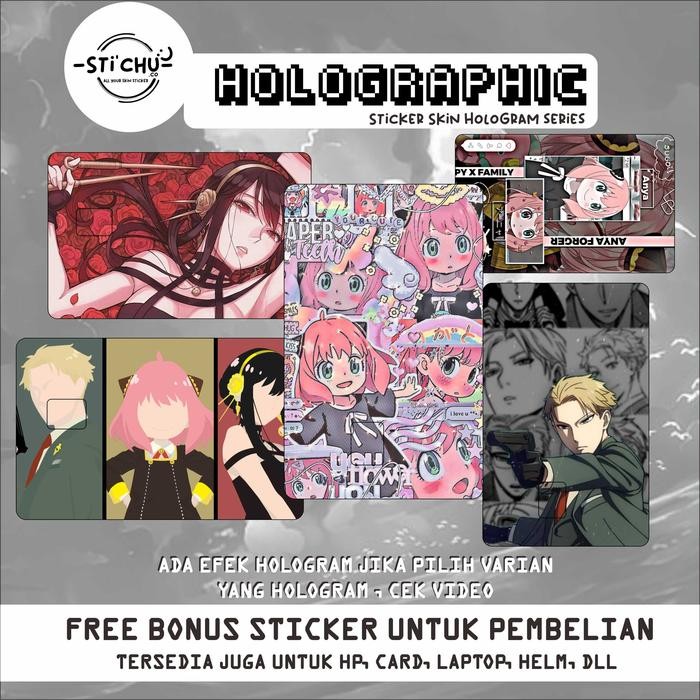 jayAbadi-- Sticker Kartu Atm Skin Card HOLOGRAM SPY X FAMILY geto flazz emoney