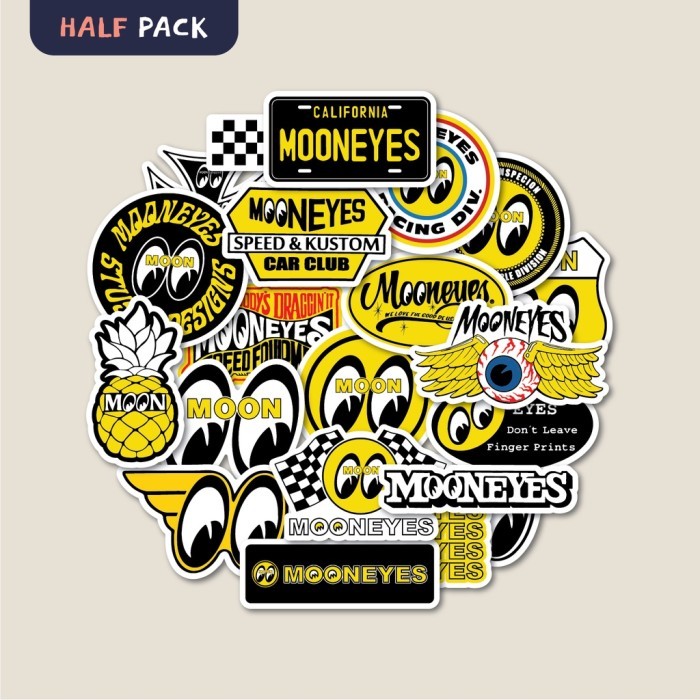 

Terbaru- Sticker Pack Mooneyes Sticker Tumbler Stiker Laptop Koper Helm
