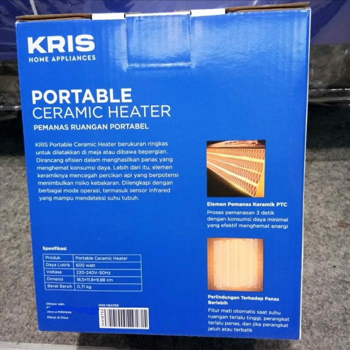 PEMANAS RUANGAN MINI PORTABLE KRIS 600W