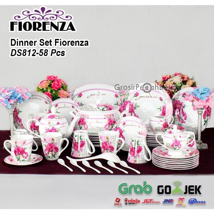 Dinner Set 58 Pcs Perangkat Makan Kerak Motif Fiorenza Ds812-58