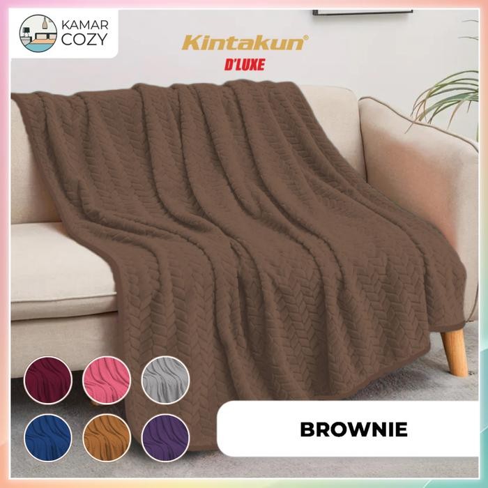 Kintakun Selimut Dluxe Luxury ukuran 160 x 200 - Premium chunky Blanket aesthetic - Selimut polos
