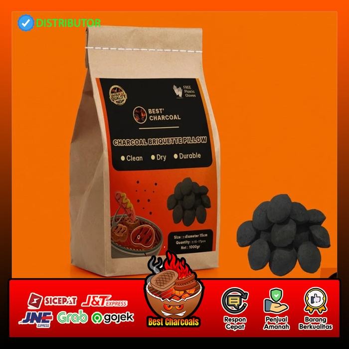 Arang Briket Brongkol Bulat Batubara Batok Kelapa BBQ Barbekyu Sisha P