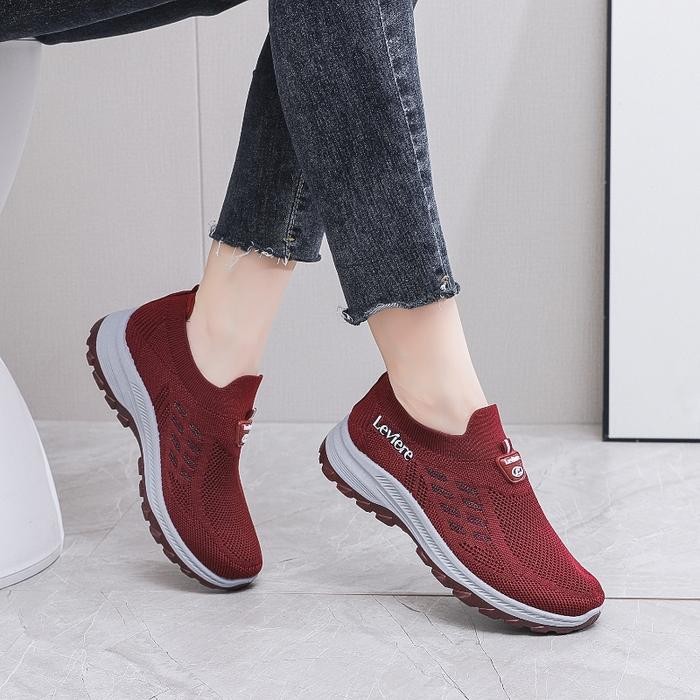 Lvr Free Box Lv0190 Sepatu Sneakers Wanita Tanpa Tali Polos Wanita Lv0190