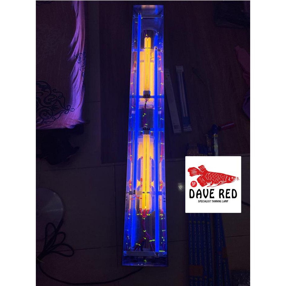 Pawretty- Lampu Tanning Kombinasi Pengganti Matahari Ikan Arwana Louhan Dave Red
