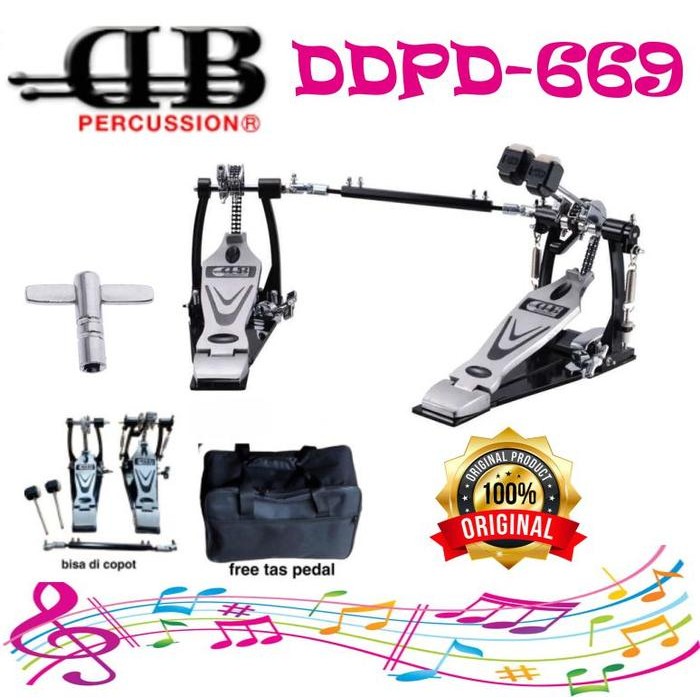 Double Pedal Drum Db Percusion DDPD-669 Double Pedal Double Chain