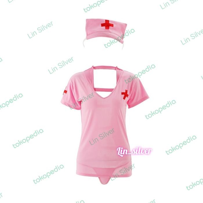 Sexy Lingeri baju tidur kostum cosplay perawat suster nurse seksi