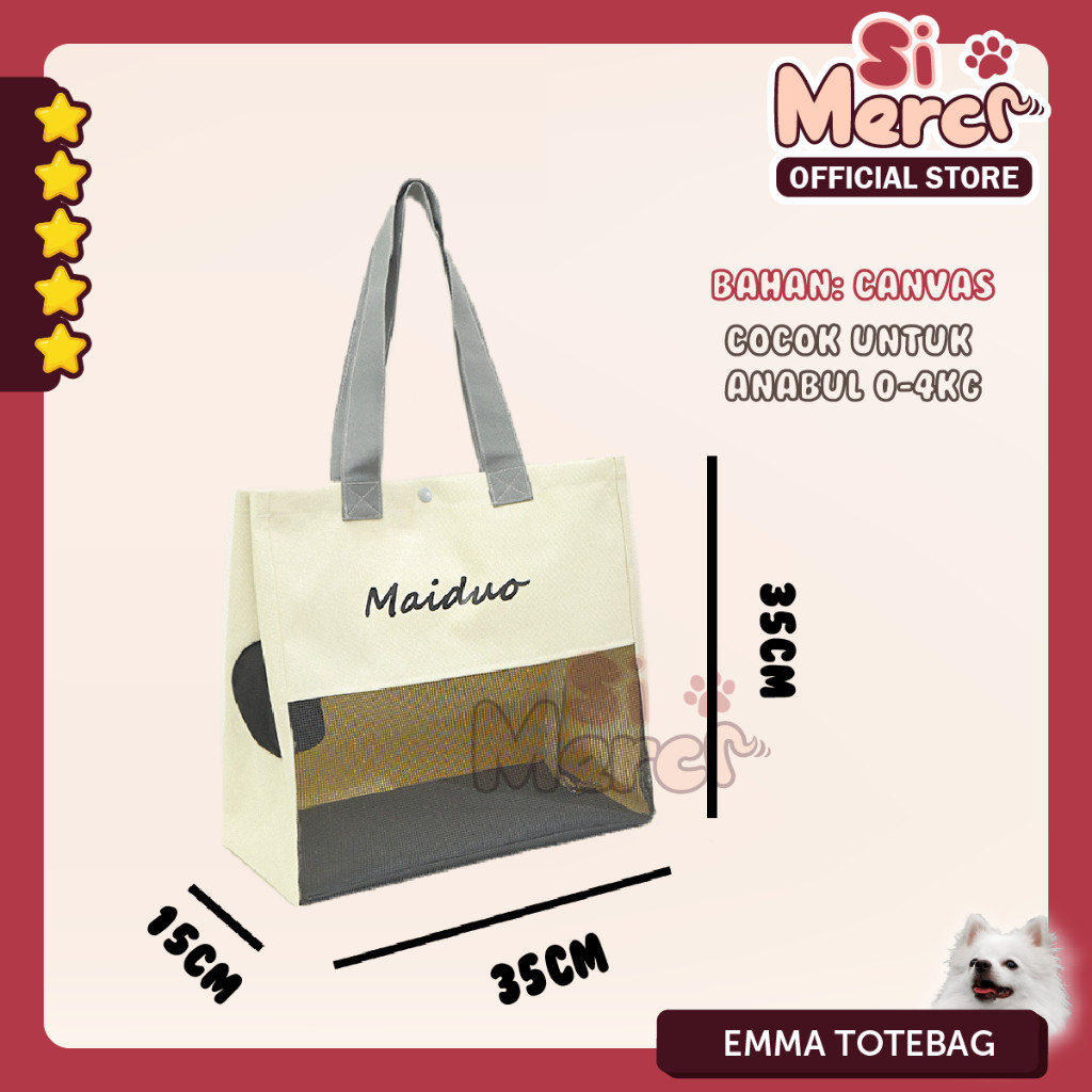 Tote Bag Canvas Korea Anjing Kucing/ Pet Carrier Kucing Anjing Lucu / Pet Cargo / Pet Backpack