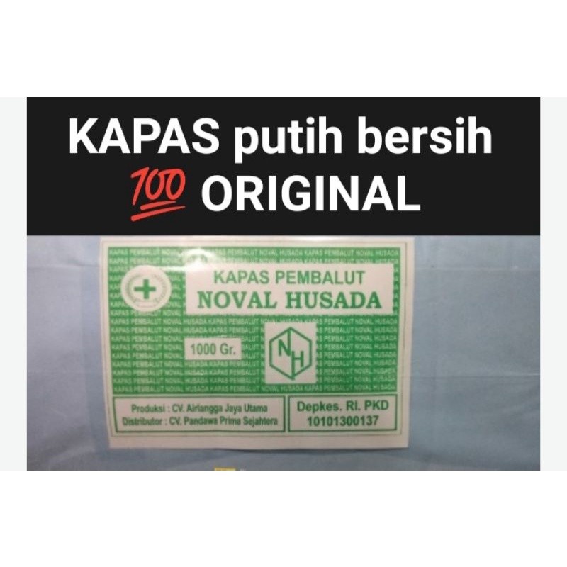 Ready selalu- Kapas gulung pembalut NOVAL HUSADA 1kg serbaguna berkualitas no1putih bersih.