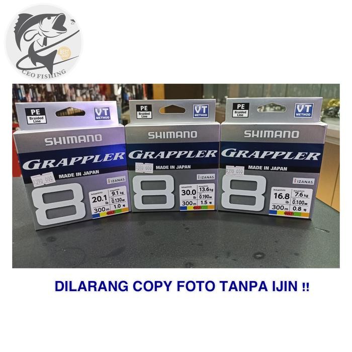 Senar PE Shimano Grappler X8 PE 0.8 1 1.5 2 Pilih Ukuran