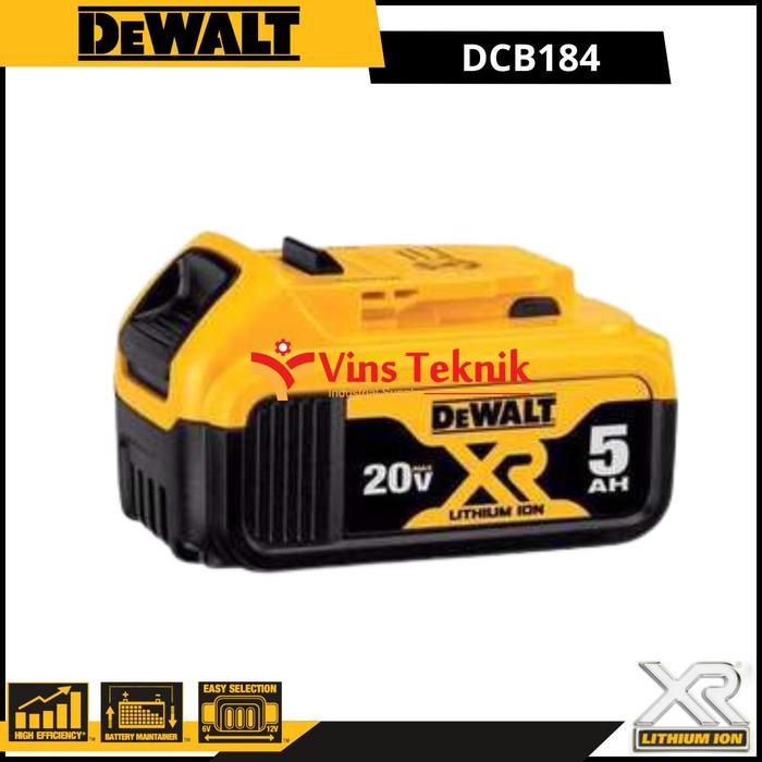 Baterai 20 VOLT 5 AH Dewalt DCB184 DCB 184