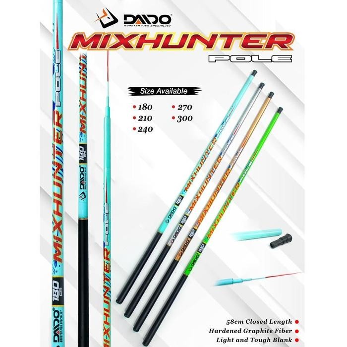 [ REDY ] JORAN POLE / TEGEK DAIDO MIX HUNTER POLE FIBER 180 210 240 270 300 - TEGEK MURAH