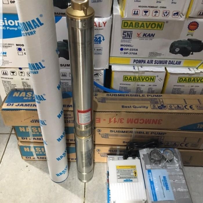 Ready JT POMPA SATELIT 3" NASIONAL Mcpump 1/3 Hp 250Watt kabel 1mtr submersible