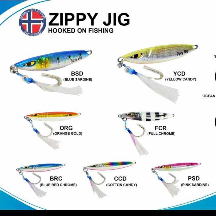 [ REDY ] umpan metal jig mustad zippy jig 40 60 80 gram