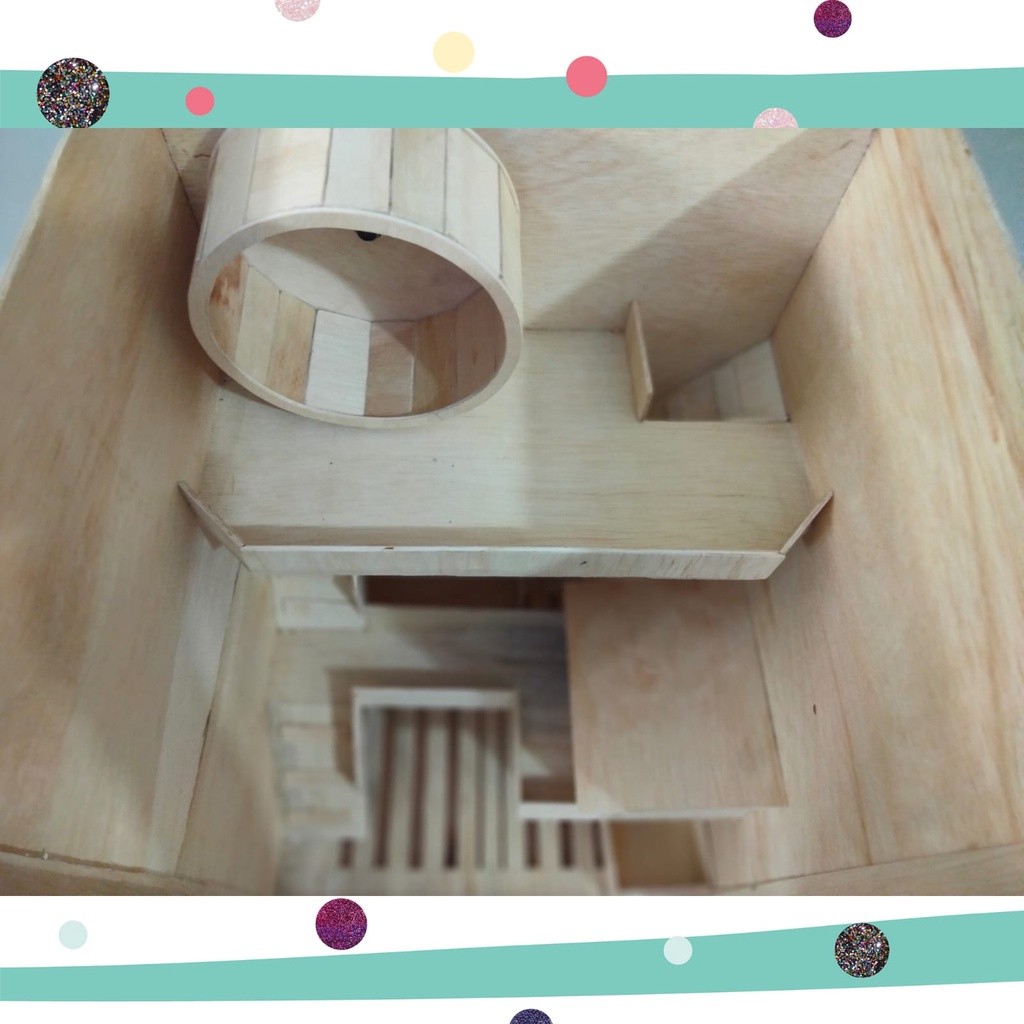 KANDANG HAMSTER TINGKAT 3 SET JOGGING WHEEL