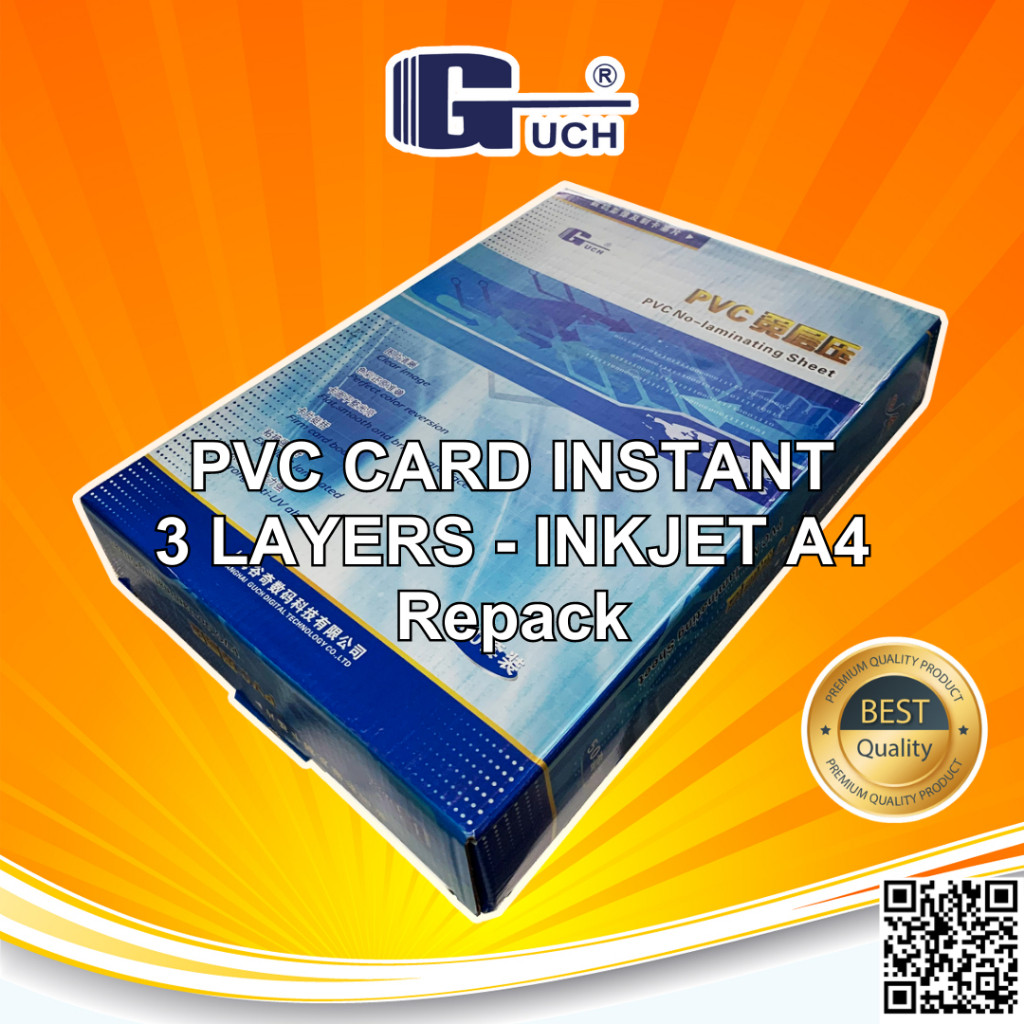 

GUCH PVC ID CARD PET Instant Printer Inkjet A4 0,76 mm Dye Pigment Member Card / ATM / Kartu Anggota