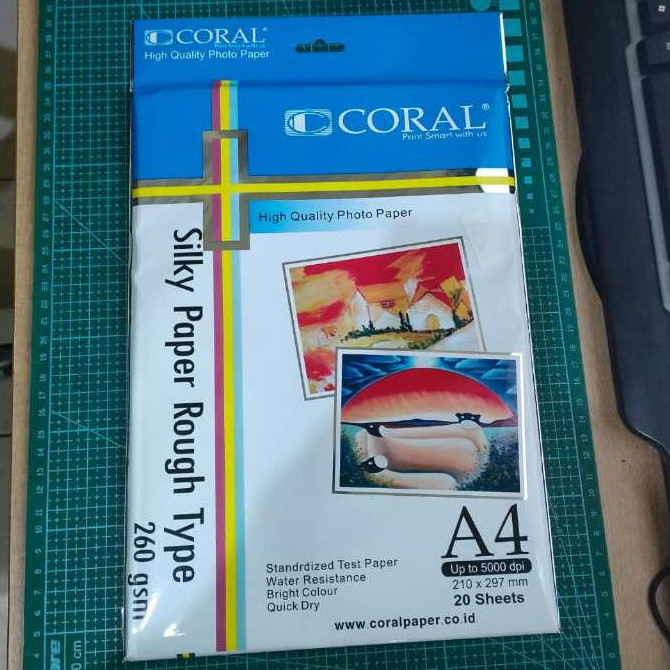 

Coral Silky Paper Rough A4 Type 260 gsm