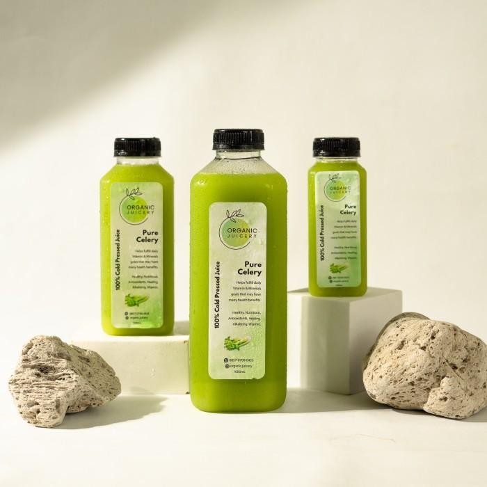 

1 Liter Cold Pressed Juice Pure Celery 100% / Jus Seledri Murni