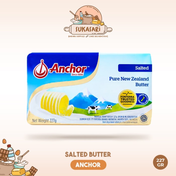 

(Expert) Sukasari - Anchor Salted Butter 227gr / Mentega Asin Anchor / Salted Butter Anchor /