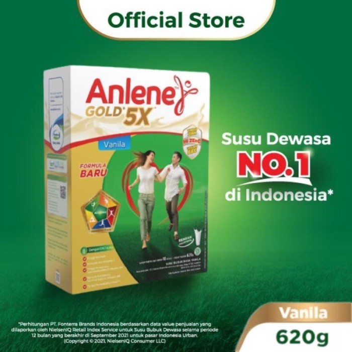 

(Expert) !!Anlene Gold 5X Susu Bubuk Dewasa Vanila 620g/600g - Nutrisi Tinggi Kalsium Untuk Tulang,