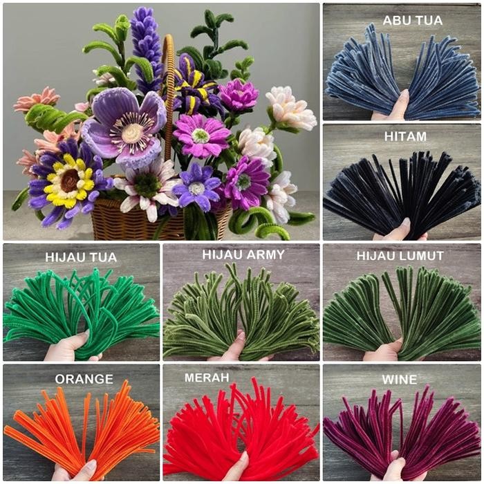 

Happy- GKRJ-10 : Kawat Bulu / Pipe Cleaner Beludru (per pak +- 100 buah)