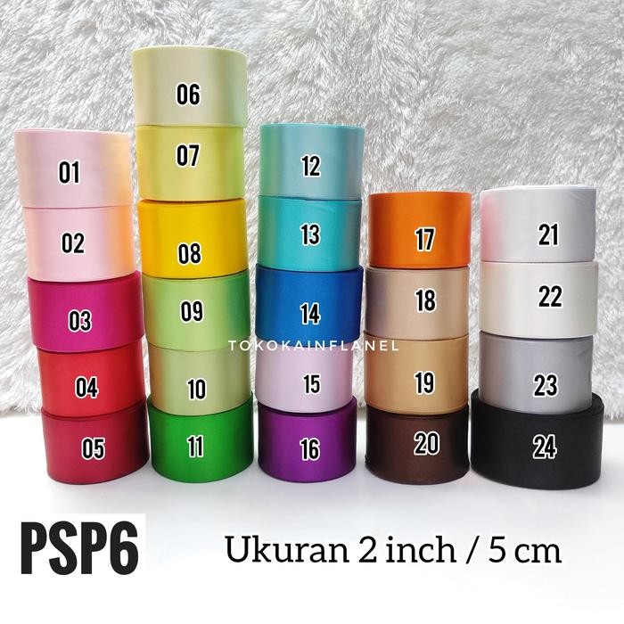 

Pesta- PSP6 Pita Satin Polos 2 inch / 5cm (per roll 20 yard)