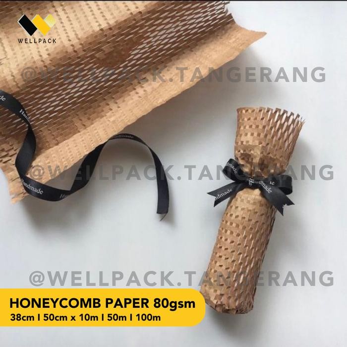 

Pesta- (38cm 50cm Brown)Honeycomb Paper Bubble Wrap Kertas (Hexa) EcoFriendly