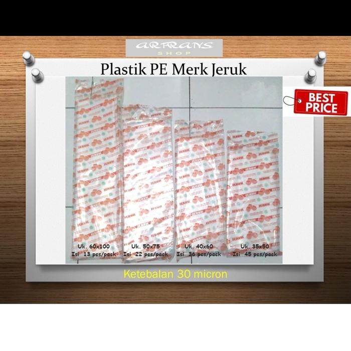 Pesta- Kantong plastik PE jeruk ukuran besar 35x50, 40x60, 50x75, 60x100