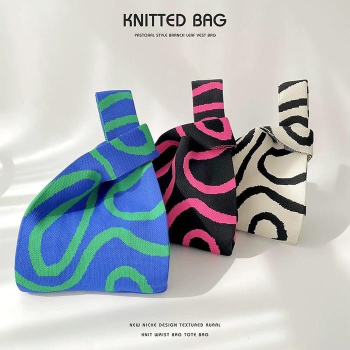 

Pesta- Tas Vacay Knoted Bag Korean Tas Hampers Bag Natal Imlek Knit