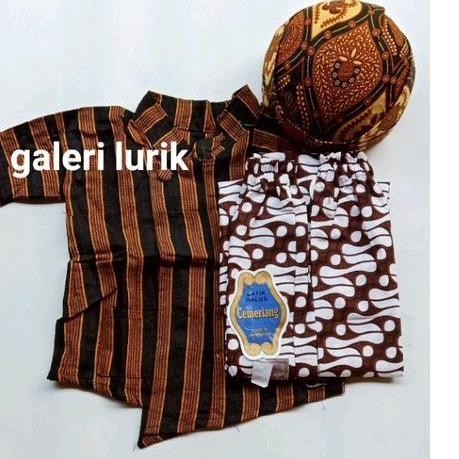 ORIGINAL Setelan Surjan Anak Laki-laki// Surjan Lurik Anak Baju AJawa Tedak READY STOCK