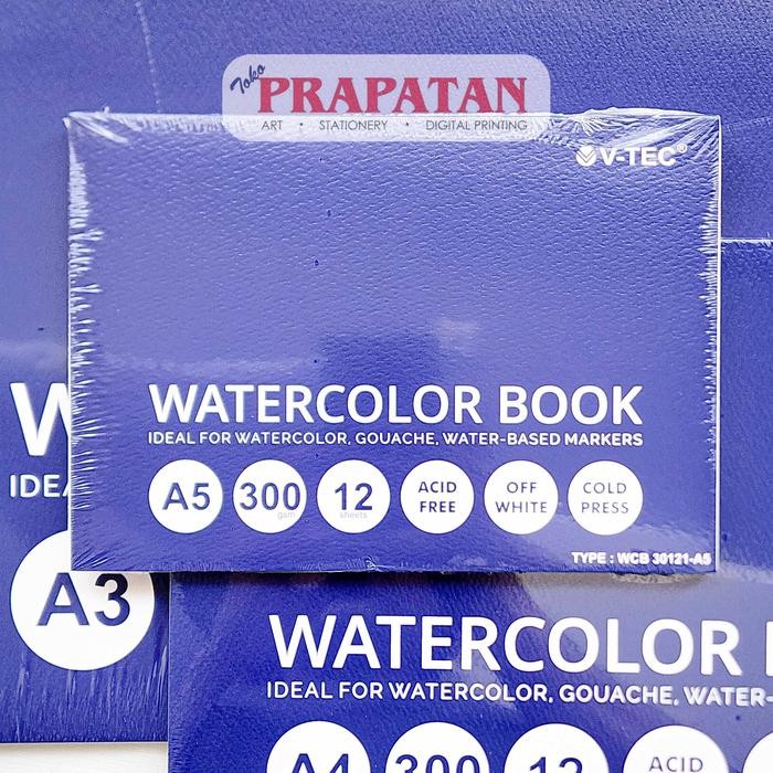 

DISKON V-TEC Watercolor Book Pad 300gsm Buku Cat READY STOCK