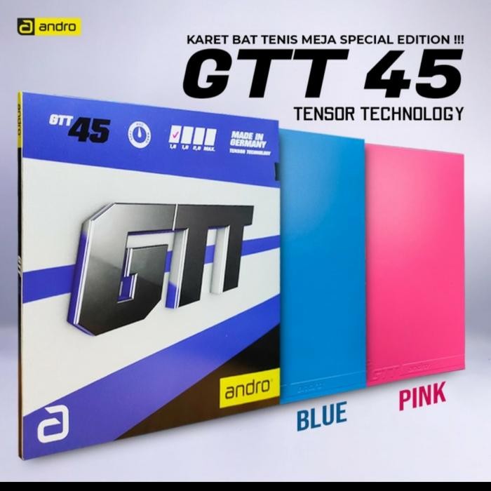 Karet Pingpong Andro Gtt 45 Pink And Blue Tensor Technology