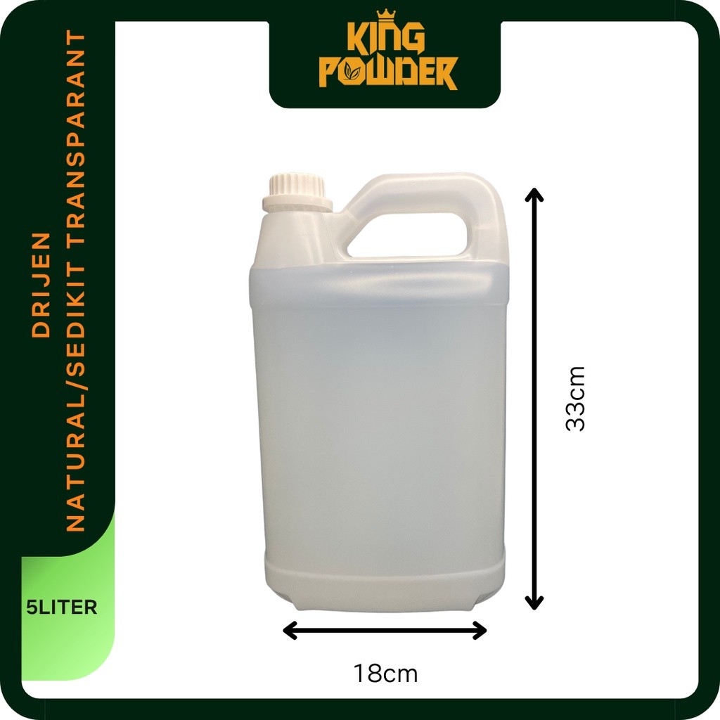 Jerigen 5 liter baru / Jerigen 5L HDPE transparan plus tutup & plug