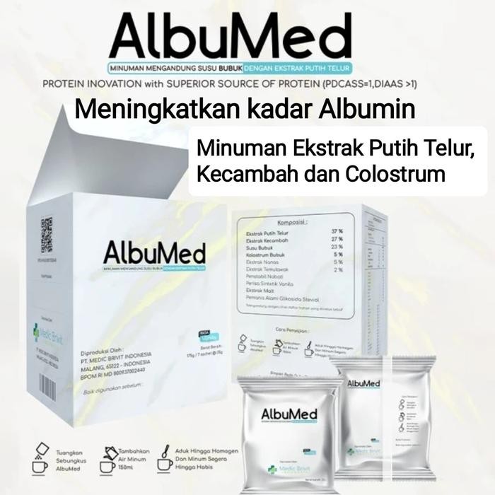

ALBUMED isi 7 sachet meningkatkan Albumin saat sakit/operasi/kanker