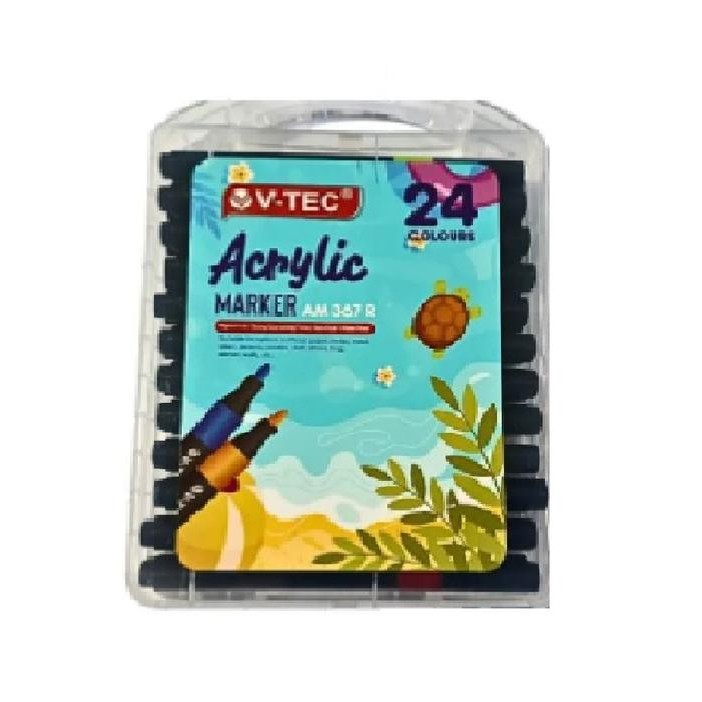 

VTEC ACRYLIC MARKER 24 COLOR AM 367 R SPIDOL AKRILIK 24 WARNA WATERPROOF