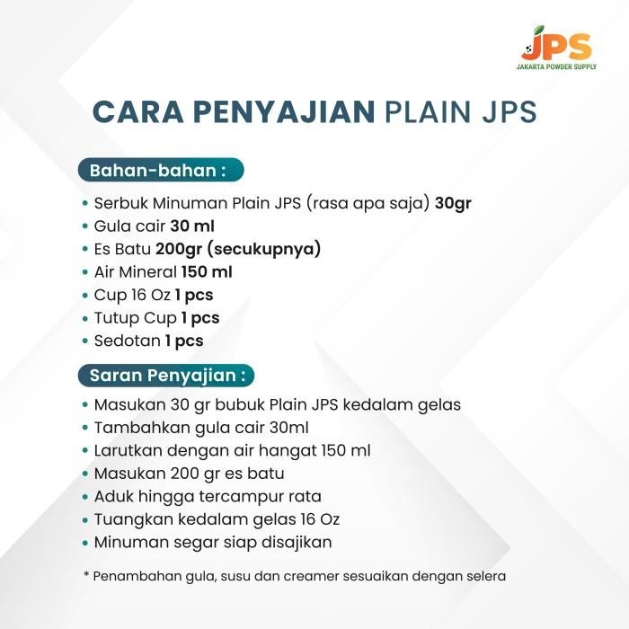 

Terlaris- Powder Drink Jps Bubuk Minuman Rasa Ocha Plain 1Kg
