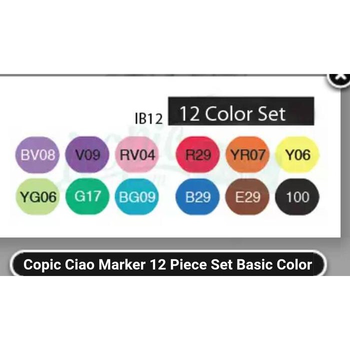 

COPIC CIAO 12 WARNA BASIC