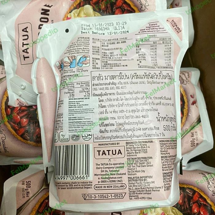 

BARANG TERLARIS tatua mascarpone cheese keju mascarpone tatua 500 grm