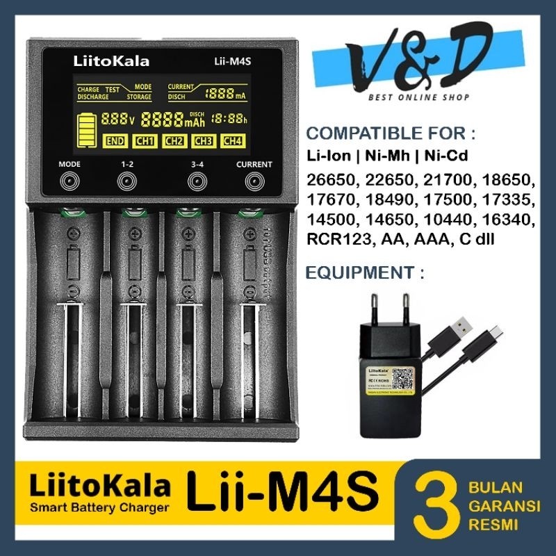 Charger Baterai Liitokala Lii M4S Original