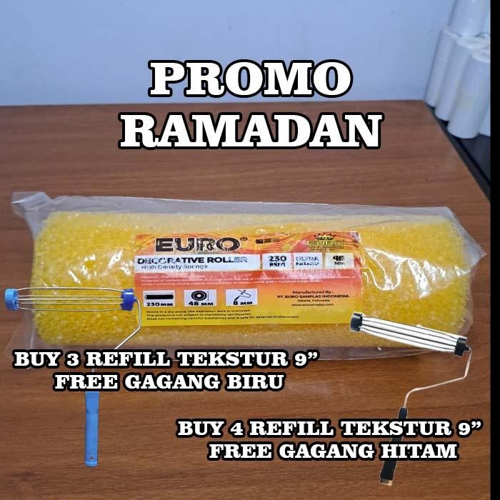 Kuas Roll Cat Tekstur Dinding Kamprot 9 Inch Refill Roll Cat Motif Pai #Gratisongkir