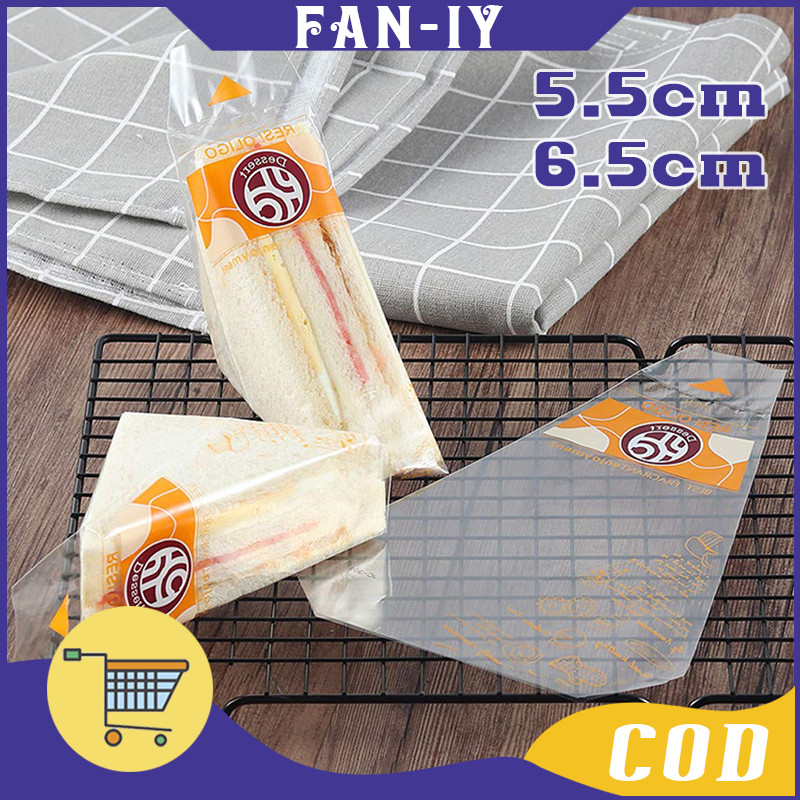 Plastik Roti Sandwich Praktis 100 Pcs / Box Sandwich Segitiga Mudah Sobek / Sandwich Bag
