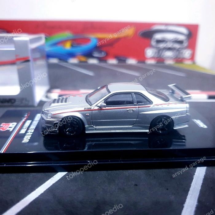 Diecast Inno64 Nissan Skyline GTR R34 Nismo Rtune silver