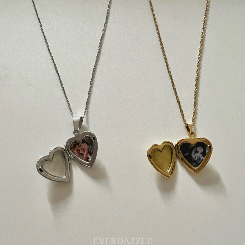 Glamourgemss [Custom Foto] Everdazzle - Fallon Heart Locket Necklace Coquette Style Necklace Anti