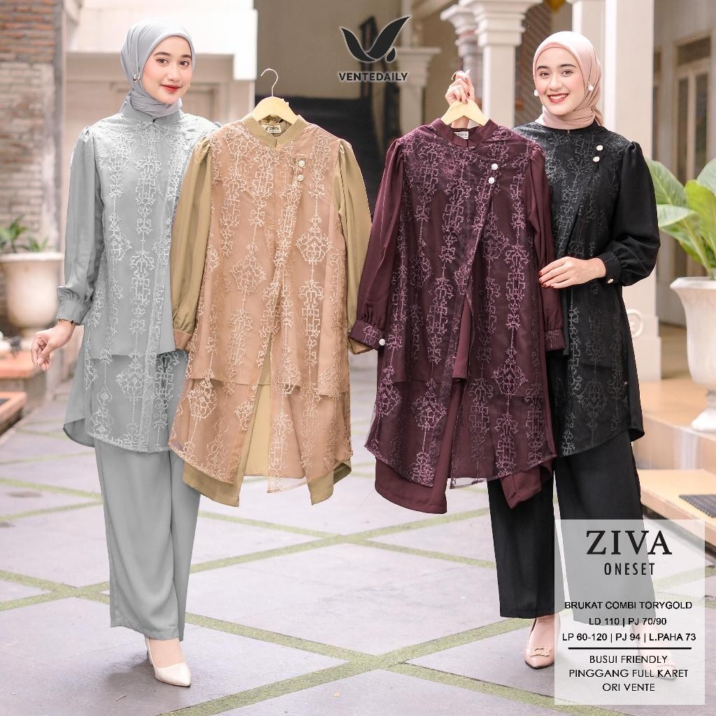 ZIVA ONESET SERIES BY VENTEDAILY BAJU SET WANITA BAJU DAN CELANA OUTFIT LEBARAN BAJU LEBARAN BAJU