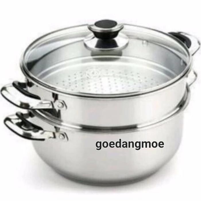 GOSEND Supra Super steamer 32 cm susun 2 Panci kukus langseng stainles