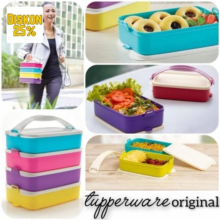 Tupperware Promo Kotak Makan Rantang Besar Wadah Bekal Nasi Ikan Ayam